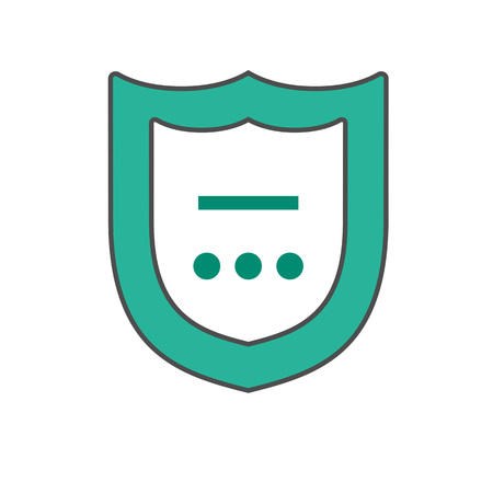 Shield vector icon. Colored line illustration of shieldのイラスト素材