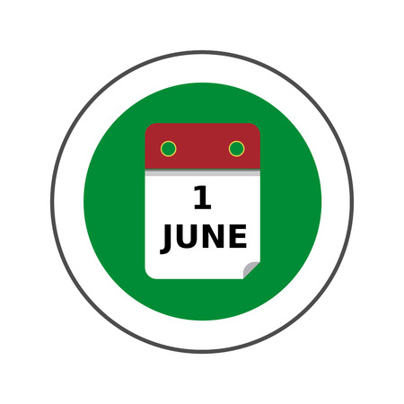First June calendar page vector icon. Colored illustration of calendar listのイラスト素材