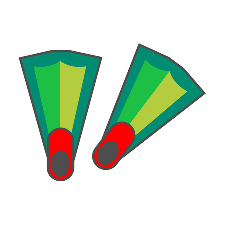 Flippers vector icon. Colored line illustration of diving flippersのイラスト素材
