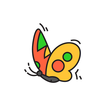 Butterfly profile. Insect, flying, logo. Animal concept. Can be used for topics like animal, biology, beautyのイラスト素材