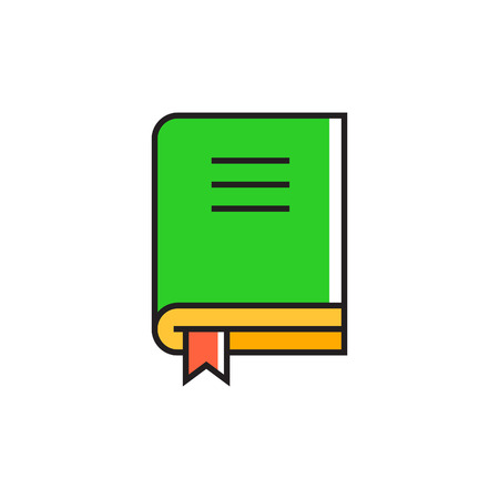 Book with bookmark. Reading, knowledge, literature. School concept. Can be used for topics like education, school, knowledgeのイラスト素材