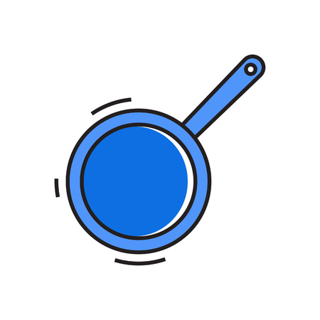 Frying pan. Cooking, utensils, dishware. Kitchen concept. Can be used fortopics like kitchen, utencil, cookingのイラスト素材