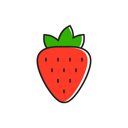 Illustration of strawberry. Food, berry, agriculture. Food concept. Can be used for topics like healthy food, berry, dessertのイラスト素材