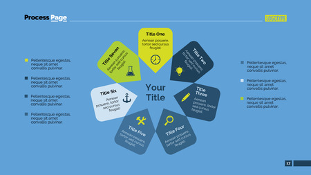 Star diagram with seven options. Element of presentation, graph, diagram, chart. Concept for templates, infographics, reports. Can be used for topics like strategy, marketing, planning, managementのイラスト素材