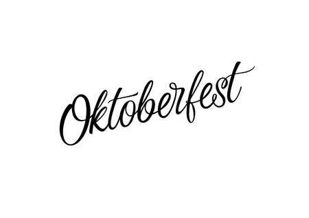 Oktoberfest lettering. Oktoberfest design element. Handwritten text, calligraphy. For invitations, tickets, banners, posters, leaflets and brochure.のイラスト素材