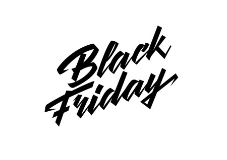 Black Friday lettering. Handwritten text, calligraphy. For posters, banners, leaflets and brochures.のイラスト素材