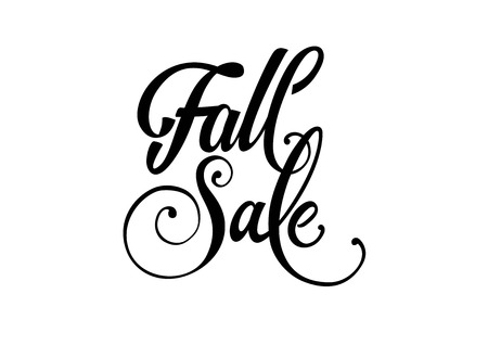 Fall sale lettering. Handwritten text, calligraphy. For posters, banners, leaflets and brochures.のイラスト素材