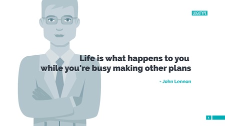 Presentation slide with quote. Business data. Presentation, infographics, design. Creative concept for infographic, project. Can be used for topics like business, company, marketingの写真素材