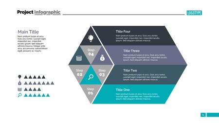 Four Steps Rhomb Slide Templateの写真素材