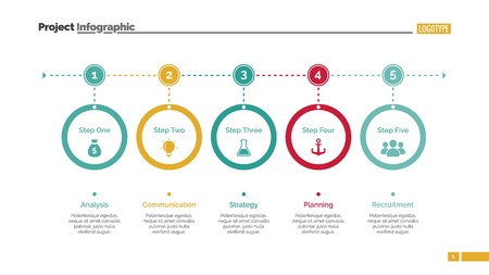 Five Step Process Chart Slide Templateの写真素材