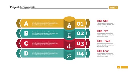Four Steps List Slide Templateのイラスト素材