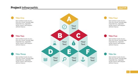 Six Cubes Pyramid Diagram Slide Templateのイラスト素材