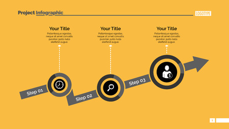 Three Step Arrow Slide Templateのイラスト素材