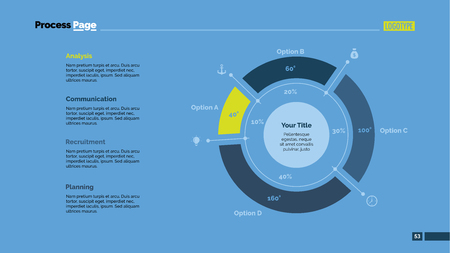 Four Sectors Doughnut Chart Slide Templateのイラスト素材