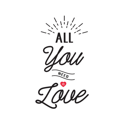 All you need is love lettering with heartのイラスト素材