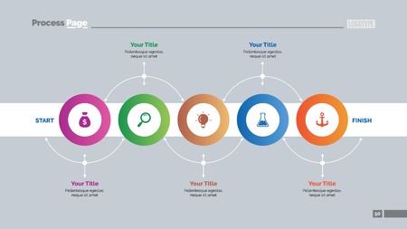 Five Circles Workflow Slide Templateのイラスト素材