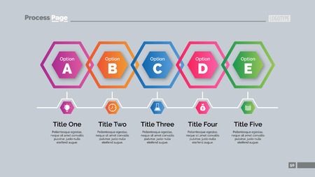 Five Hexagons Diagram Slide Templateのイラスト素材