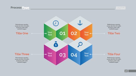 Four Cubes Diagram Slide Templateのイラスト素材
