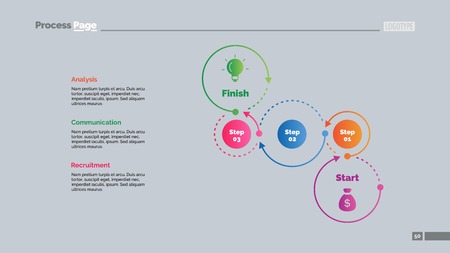 Three Steps Workflow Timeline Slide Templateのイラスト素材