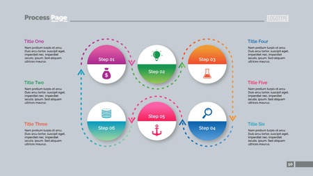 Six Stages Cycle Slide Templateのイラスト素材