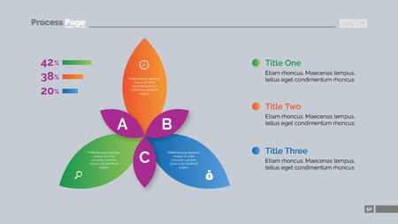 Percentage chart slide template. Business data. Graph, diagram, design. Creative concept for infographic, templates, presentation, report. Can be used for topics like planning, statistics, research.のイラスト素材