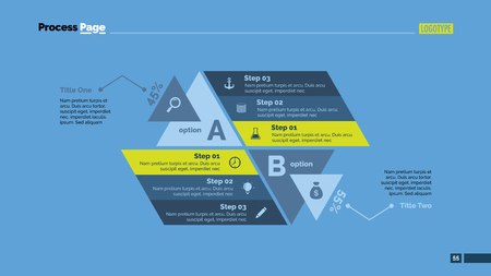 Two Options and Three Steps Slide Templateのイラスト素材
