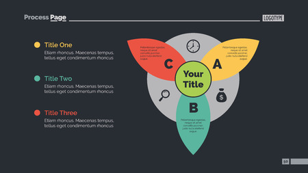 Three Petal Diagram Slide Templateのイラスト素材