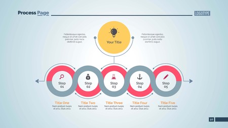 Circle process chart slide templateのイラスト素材