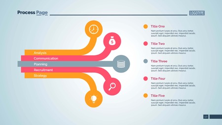 Five Points List Slide Templateのイラスト素材