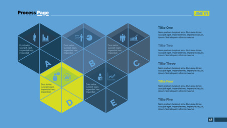 Five Segmented Hexagons Slide Templateのイラスト素材