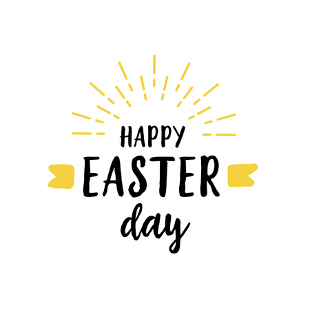 Easter Day lettering with decorationsのイラスト素材