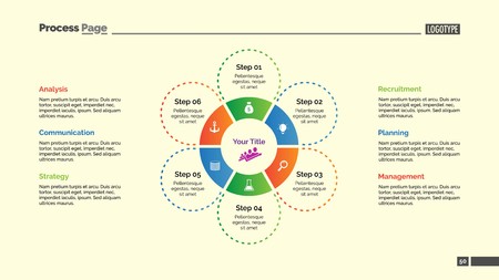 Flower Six Petals Slide Templateのイラスト素材