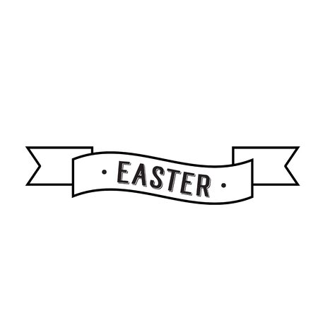 Easter Lettering on Ribbonのイラスト素材