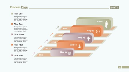 Five Blocks Timeline Slide Templateのイラスト素材