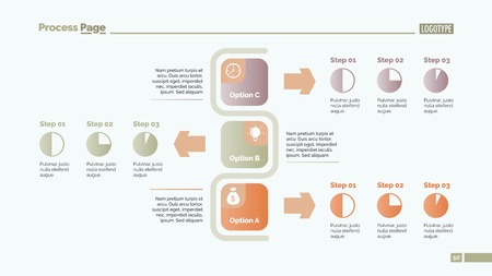 Three Options Flowchart Slide Templateのイラスト素材
