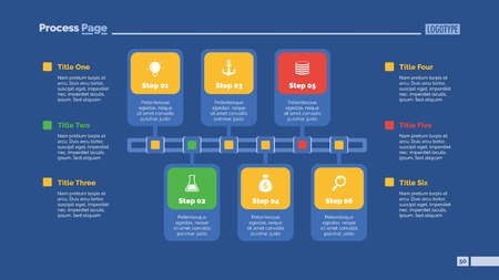 Six Steps Plan Slide Templateのイラスト素材