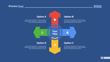 Four Directions Strategy Slide Templateのイラスト素材
