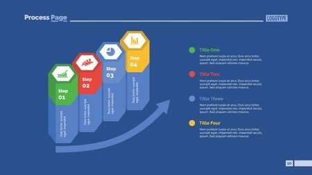 Four Hexagon Columns Slide Templateのイラスト素材
