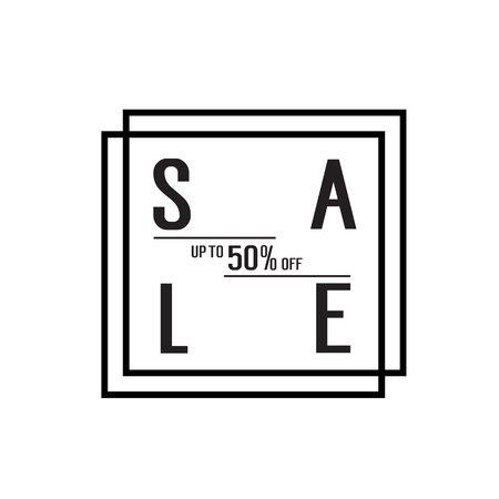 Sale Up To 50 Off lettering in frameのイラスト素材