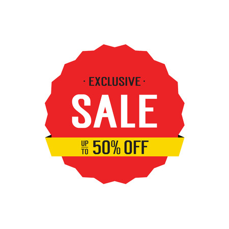 Exclusive sale lettering in red shapeのイラスト素材