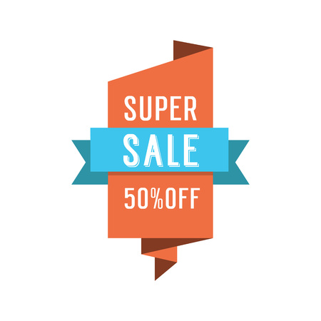 Super Sale 50 off letteringのイラスト素材