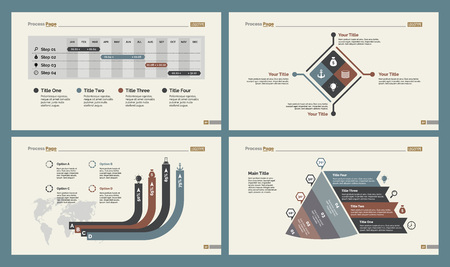 Four Planning Charts Slide Templates Setのイラスト素材