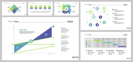 Six Workflow Slide Templates Setのイラスト素材