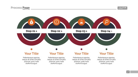 Circles Process Chart Slide Templateのイラスト素材