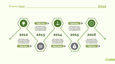Five Year Report Slide Templateのイラスト素材