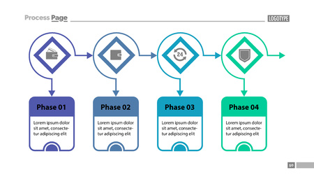 Four Options Process Chart Slide Template vector illustrationのイラスト素材