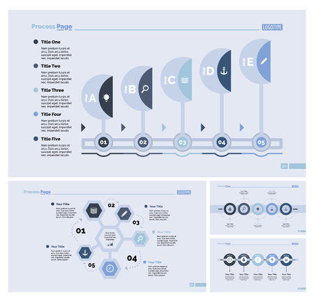 Four Training Slide Templates Setのイラスト素材