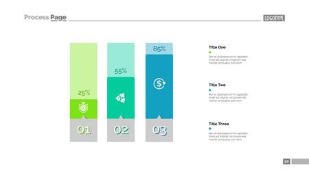 Three Columns Bar Chart Slide Templateのイラスト素材