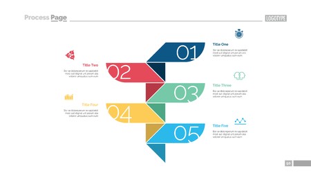 Five Steps Process Slide Templateのイラスト素材