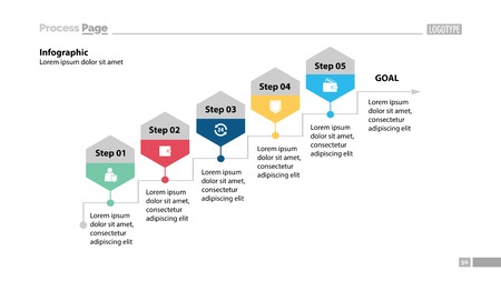 Five steps process chart designのイラスト素材